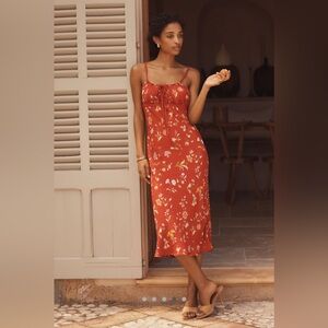 Reformation Camira Sleeveless Crepe Midi Dress